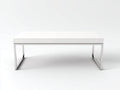 Tavolino da caffè 115×60×42 cm - legno laccato bianco e acciaio lucido - telai laterali aperti per soggiorno