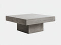 Tavolino Da Caffè 100×100×40 cm - calcestruzzo grigio pietra - piano spesso con piedistallo cubico per Soggiorno