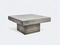 Tavolino Da Caffè 90×90×42 cm - calcestruzzo grigio cemento - piano quadrato con base centrale per Soggiorno